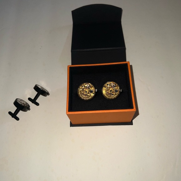 Penny Black Forty kinetic watch movement cufflinks stainless steel. Two pair. - Picture 10 of 13
